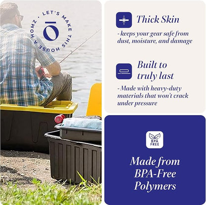 HOMZ 4-Pack Durabilt Tote, Heavy Duty Plastic Storage Bins - Image 3