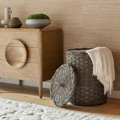 The Basket Lady Round Wicker Laundry Hamper, Extra Large, 23 in Dia x 28 in H - Image 4