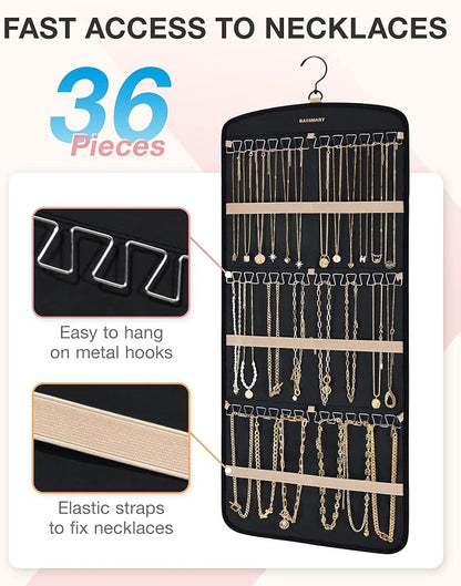BAGSMART Hanging Jewelry Organizer, Necklace Holder Anti-tangle Earrings Rings - Image 2