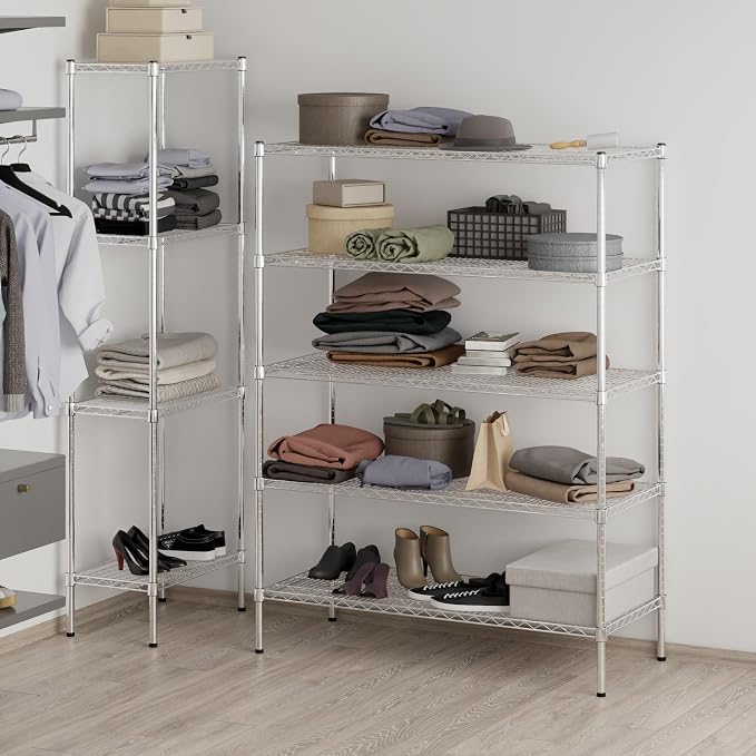 21" Deep x 48" Wide x 64" Height Wire Shelving Kit | 5-Tier | NSF Commercial - Image 7