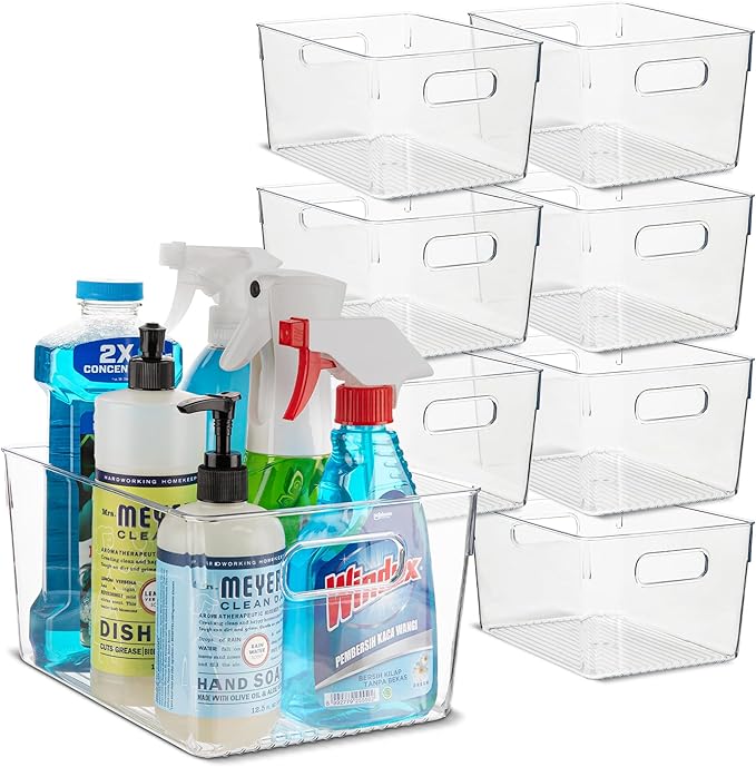 primebox Plastic Food Storage 8 Pack Clear Container Bin by primebox