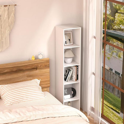 5 Cube Storage Organizer, 5 Tier Vertical Cube Bookcase Freestanding Storage - Image 2
