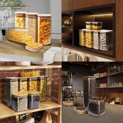 Square Glass Jars with Bamboo Lids 79 FL OZ, Glass Canisters with Airtight Lid - Image 6