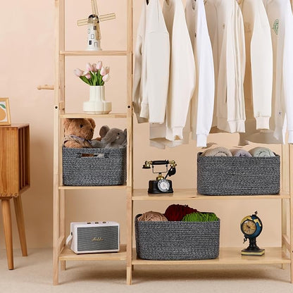 Large Storage Baskets for Organizing, Closet Shelf Baskets for Clothes Blanket - Image 3