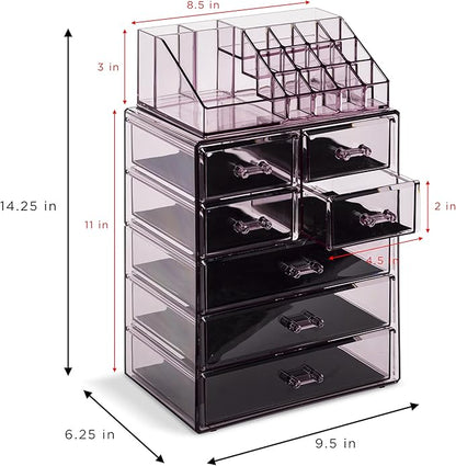 Sorbus Clear Cosmetic Makeup Organizer - Image 4