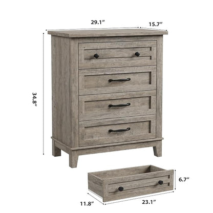 GarveeHome 4 Dresser for Bedroom, 34.8 in Tall Vertical Drawer Dresser - Image 2
