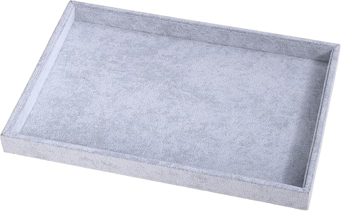 Mornajina 13.8" x 9.5" Velvet Jewelry Tray Jewelry Display Tray, Stackable by Mornajina