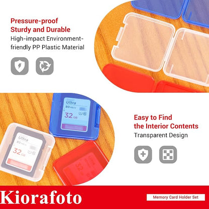 Kiorafoto 24 PCS Multi-Color Clear Plastic SD Card Case Holder - Image 4