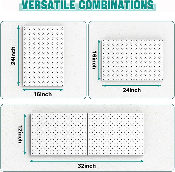 EVERHANGER Metal Pegboard Panels, Heavy Duty Pegboard Wall Organizer, Garage - Image 3
