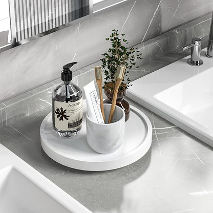 Turntable Vanity Tray 9 Inch for Perfume Candle, Bamboo Kitchen Sink Countertop by VeyFey
