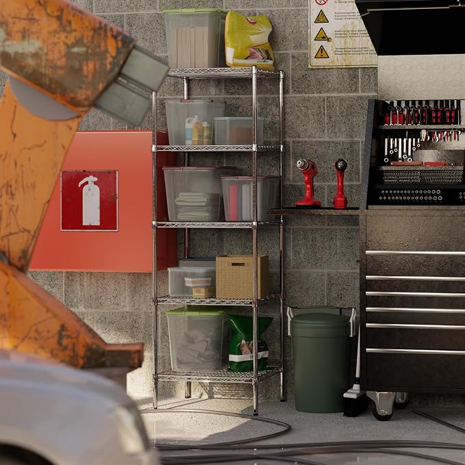 24" Deep x 24" Wide x 74" Height Wire Shelving Kit | 5-Tier | NSF Commercial - Image 2