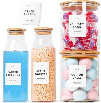 Glass Laundry Detergent Dispenser Containers by EDELHAUS