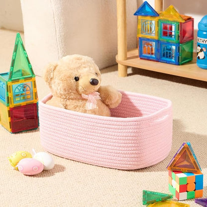 Small Storage Baskets for Organizing | Closet Organizer Bins | Shelf Toy Basket - Image 4