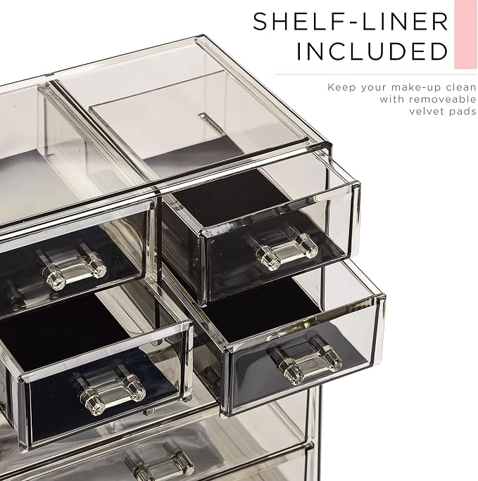 Sorbus Acrylic Makeup Organizer Set, 7-Drawer Vanity & Countertop Cosmetic - Image 6