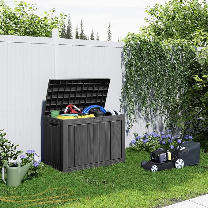 45 Gallon Resin Deck Box, Lockable Patio Outdoor Storage Box - Image 6