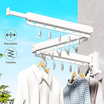 Wall Mounted Clothes Hanger, Clothes Drying Rack, Laundry Rack Wall Mount - Image 3