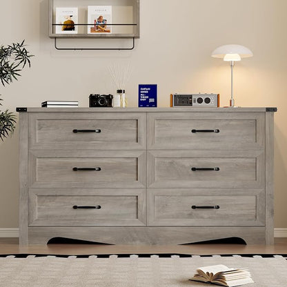 6-Drawer Dresser for Bedroom, Modern Wooden Chest of Drawers - Image 3