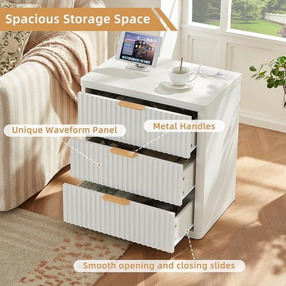 LEYAOYAO 23" Wide Fluted Farmhouse Night Stand Set of 2 - Image 7
