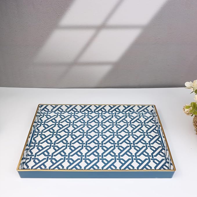 Spsyrine White Serving Tray, Plastic Marbling Tray - Image 5