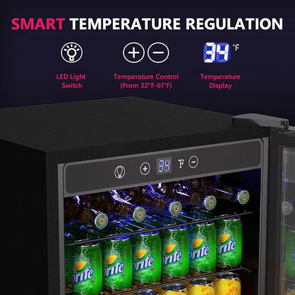 4.5 Cu.ft Beverage Refrigerator Cooler, 145 Can Mini Fridge - Image 4