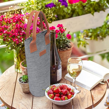 Shappy 6 Pack Single Bottle Wine Tote Bag 1 Bottle Insulated Wine Carrier Bag - Image 6