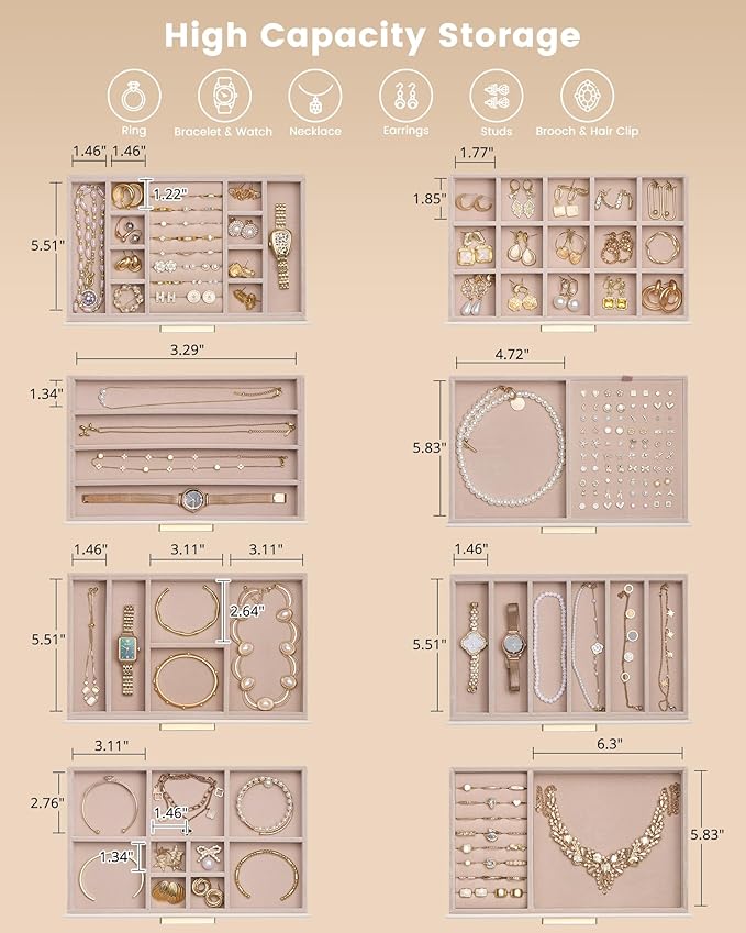Lolalet Jewelry Box Organizer, 8-Layer Jewelry Organizers and Storage Case - Image 4