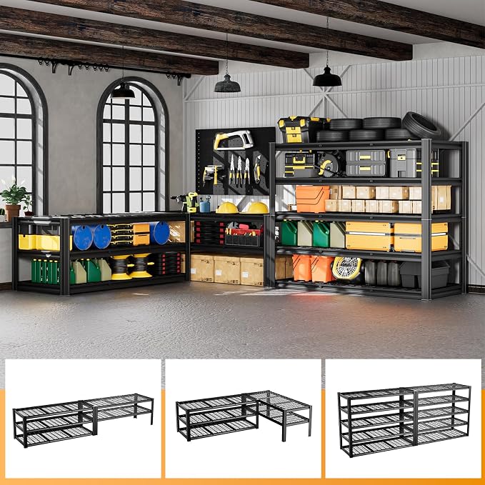 5-Tier 60”W x 24”D x 72”H Garage Shelving Storage Shelves 3000LBS Heavy Duty - Image 5