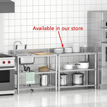 Free Standing Stainless-Steel Single Bowl Commercial Restaurant Kitchen Sink - Image 4