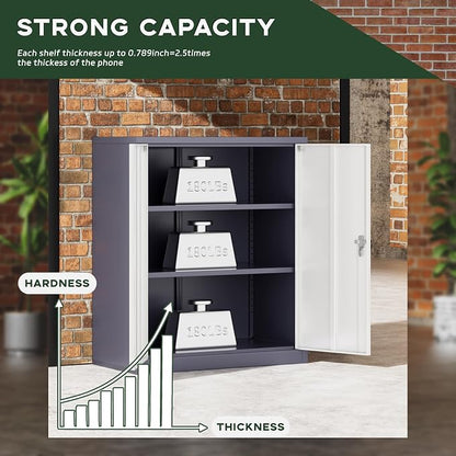 Greenvelly Metal Storage Cabinet, Lockable Storage Cabinets - Image 4