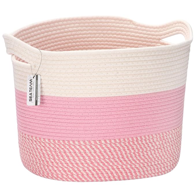 Sea Team Oval Large Cotton Rope Woven Storage Basket by SeaTeam