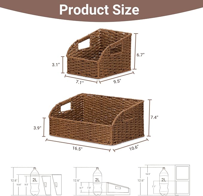Wicker Baskets for Organizing, Kitchen Counter - Image 3