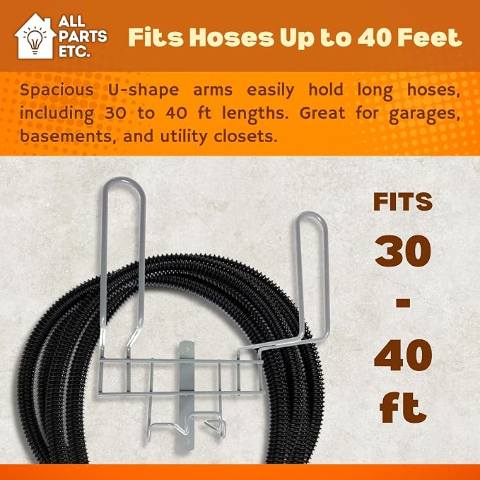 Deluxe Vacuum Hose Hanger – Heavy Duty Metal Wall Mount Storage Rack - Image 4