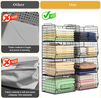 4-Tier Stackable Closet Organizers and Storage Shelves, Foldable Closet Shelf - Image 5