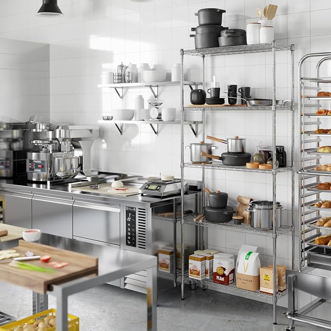 14" Deep x 36" Wide x 86" Height Wire Shelving Kit | 5-Tier | NSF Commercial - Image 7