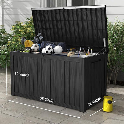 Mars Villa 180 Gallon Outdoor Storage Box Waterproof, Extra Large Resin Deck Box - Image 2