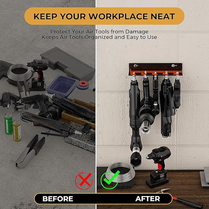 Air Tool Holder, Air Tool Rack for Garage Walls and Tool Cart Storage - Image 4