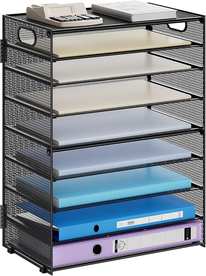 Marbrasse Paper Organizer Letter Tray, 9 Tier Mesh File Organizer by Marbrasse