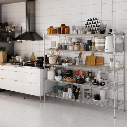 21" Deep x 72" Wide x 64" Height Wire Shelving Kit | 5-Tier | NSF Commercial - Image 2
