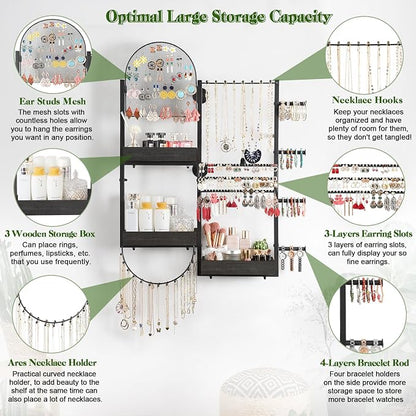 Keebofly Wall Mount Hanging Jewelry Organizer - Image 2