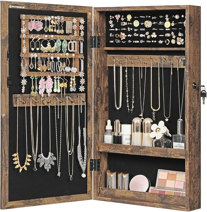 SONGMICS Lockable Jewelry Cabinet Armoire - Image 3