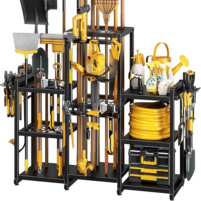 42" H Large Garden Tool Organizer, Holds Up to 86 Tools, Heavy Duty Yard Tool by POKIPO
