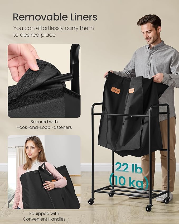 SONGMICS 2-Section Laundry Sorter, Laundry Hamper - Image 5