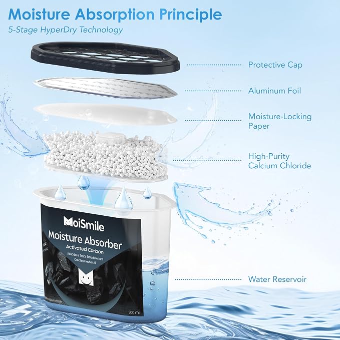 Moisture Absorbers 6 Pack, Activated Carbonfor Closet Dehumidifier Moisture - Image 6