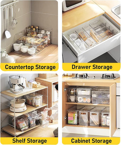 2 Pack Refrigerator Organizer Bins Stackable Fridge Organizer Set - Image 6