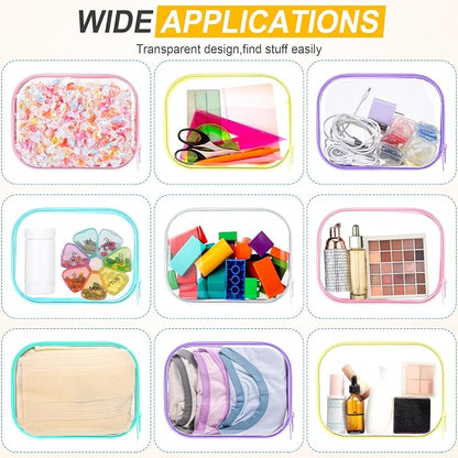 Sanwuta 6 Pcs Clear Hard Zipper Case Hard Plastic Zipper Pouches Transparent - Image 6