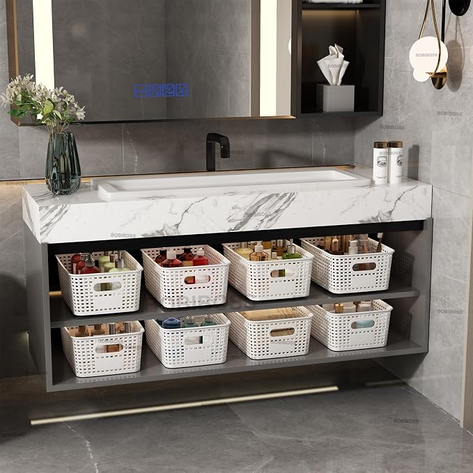White Plastic Storage Baskets - Image 5