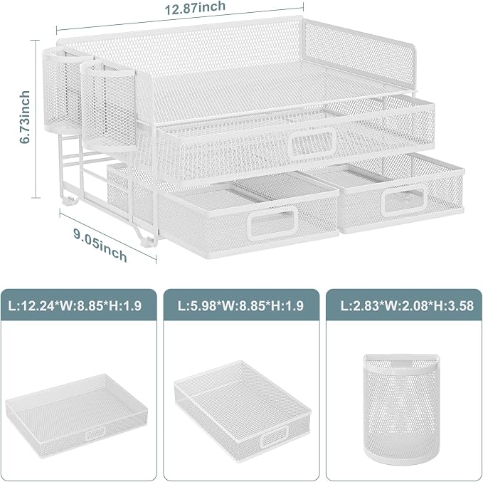 Marbrasse 3 Tier Mesh Desk Organizer - Image 6
