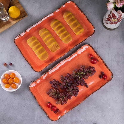 LEHAHA Melamine Serving Tray/Platters Set of 2, 17.5" x 10", 2-Piece Large - Image 4