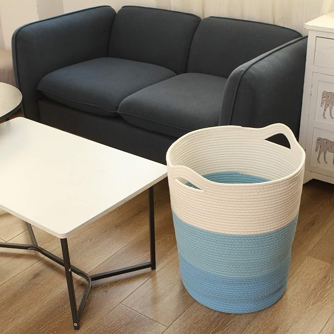 Sea Team Large Size Cotton Rope Woven Storage Basket - Image 2