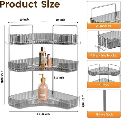 3-Tier Corner Organizer with Hooks - Image 2